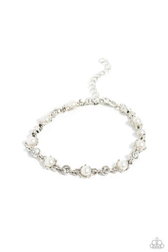 Paparazzi ♥ Particularly Pronged - White ♥ Bracelet