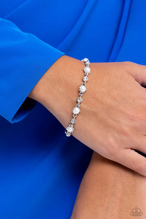 Paparazzi ♥ Particularly Pronged - White ♥ Bracelet