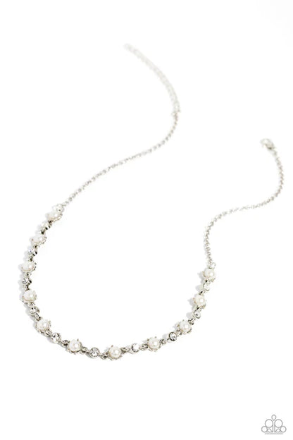Paparazzi ♥ Pronged Passion - White ♥ Necklace