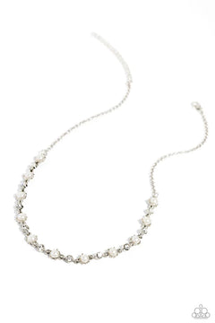 Paparazzi ♥ Pronged Passion - White ♥ Necklace