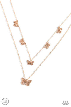Paparazzi ♥ Butterfly Beacon - Rose Gold ♥ Necklace