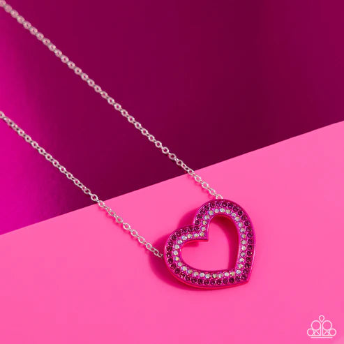 Paparazzi ♥ Hyper Heartland - Pink ♥ Necklace