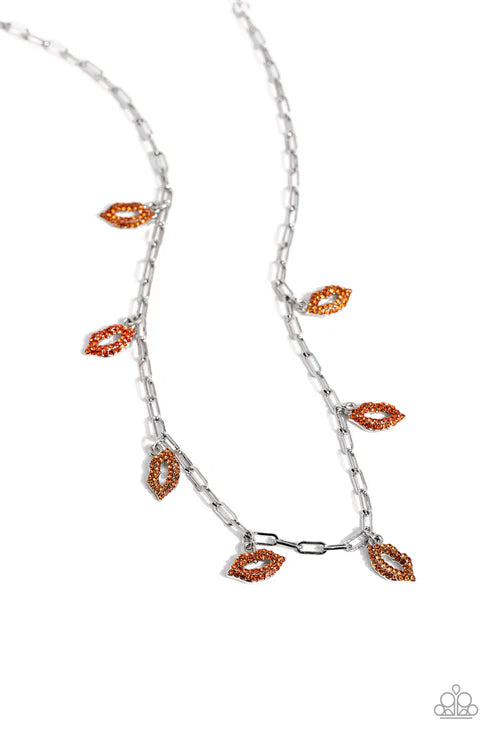 Paparazzi ♥ KISS the Mark - Orange ♥ Necklace