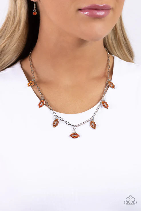 Paparazzi ♥ KISS the Mark - Orange ♥ Necklace