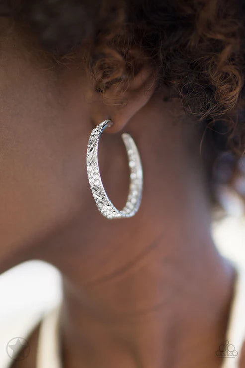 Paparazzi ♥ GLITZY By Association - White  ♥ Earrings