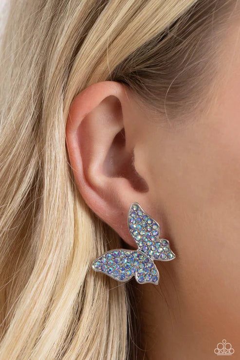 Paparazzi ♥ High Life - Blue ♥ Post Earrings