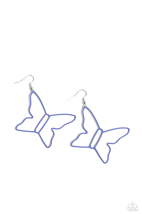 Paparazzi ♥ Soaring Silhouettes - Blue ♥ Earrings