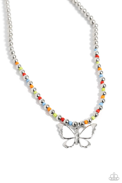 Paparazzi ♥ Vibrant Flutter - White ♥ Necklace