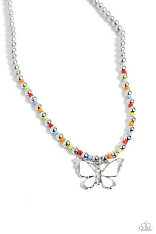 Paparazzi ♥ Vibrant Flutter - White ♥ Necklace
