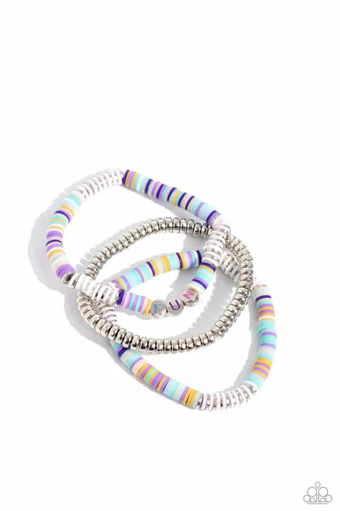 Paparazzi ♥ Just for Fun - White ♥ Bracelet