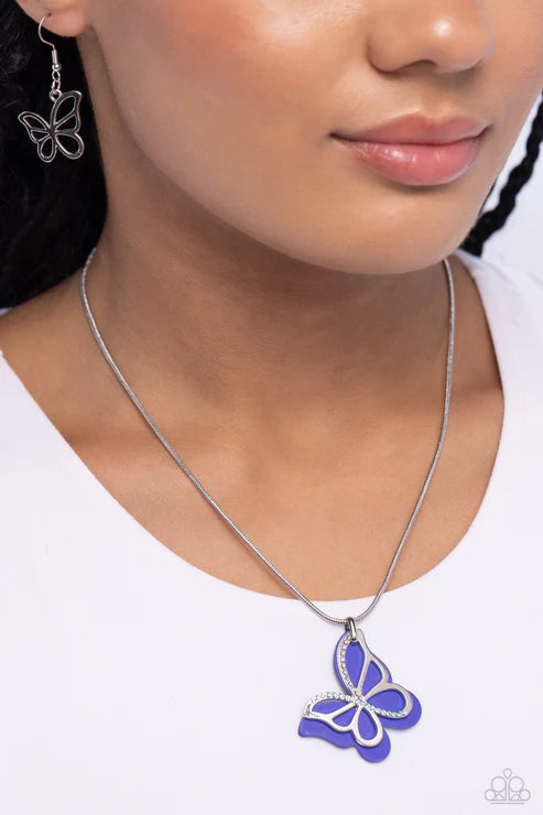 Paparazzi ♥ Detailed Dance - Blue ♥ Necklace