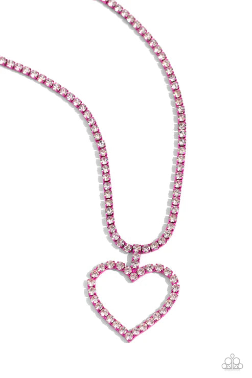 Paparazzi ♥ Flirting Fancy - Pink ♥ Necklace