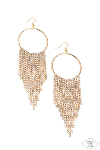 Paparazzi ♥ Streamlined Shimmer - Gold ♥ Earrings