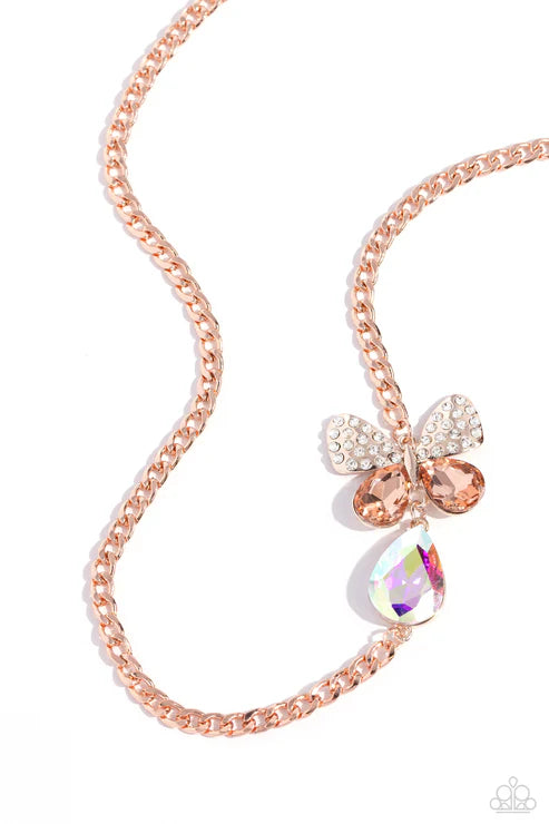 Paparazzi ♥ Fluttering Finesse - Rose Gold ♥ Necklace
