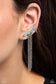 Paparazzi ♥ Fault Line Fringe - Blue ♥ Post Earrings