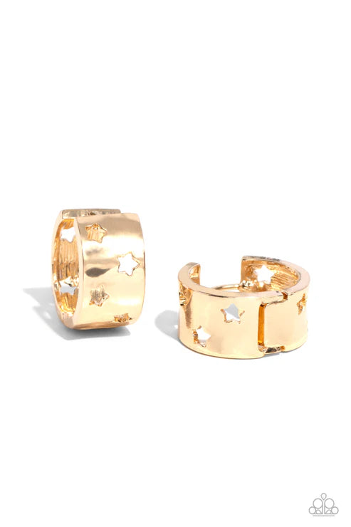Paparazzi ♥ Setting the STAR High - Gold ♥ Earrings