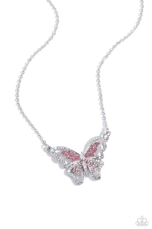Paparazzi ♥ Weekend WINGS - Pink ♥ Necklace