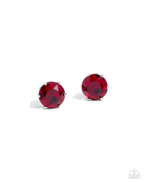 Paparazzi ♥ January Breathtaking Birthstone - Red ♥ Post Earrings