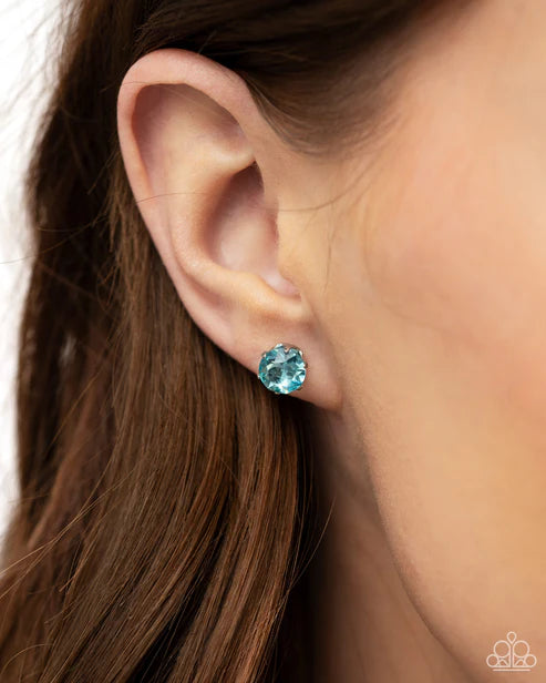 Paparazzi ♥ March Breathtaking Birthstone - Blue ♥ Post Earrings
