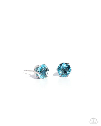 Paparazzi ♥ March Breathtaking Birthstone - Blue ♥ Post Earrings