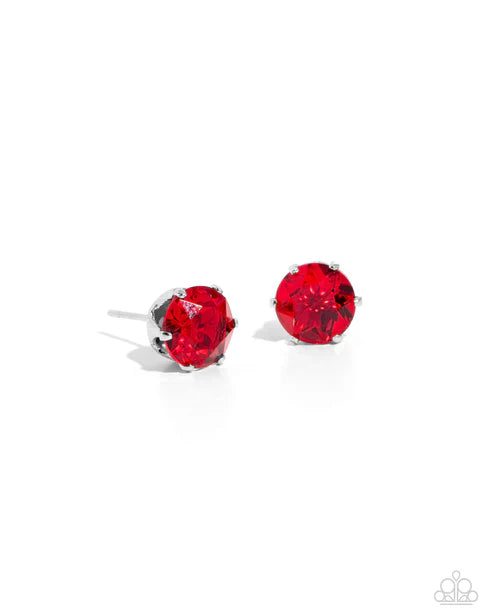 Paparazzi ♥ July Breathtaking Birthstone - Red ♥ Post Earrings