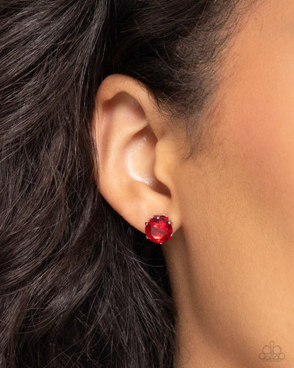 Paparazzi ♥ July Breathtaking Birthstone - Red ♥ Post Earrings