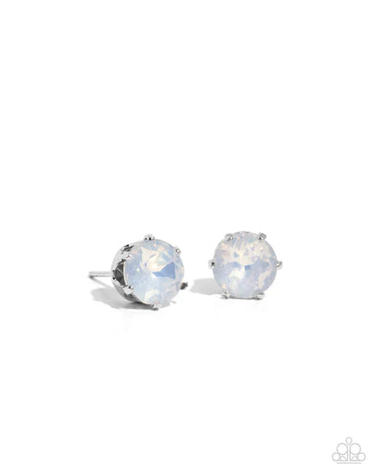Paparazzi ♥ October Breathtaking Birthstone - White ♥ Post Earrings