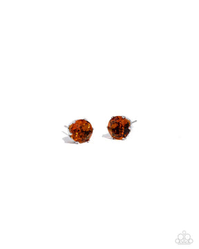 Paparazzi ♥ November Breathtaking Birthstone - Orange ♥ Post Earrings