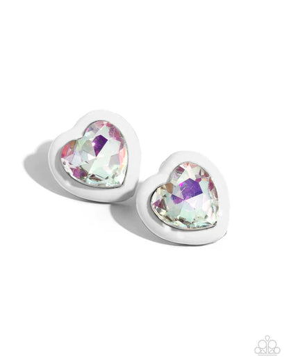 Paparazzi ♥ Heartfelt Haute - White ♥ Post Earrings