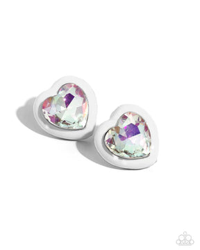 Paparazzi ♥ Heartfelt Haute - White ♥ Post Earrings