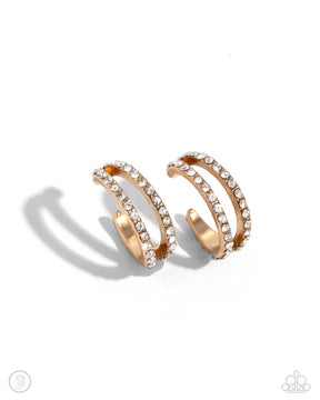 Paparazzi ♥ Monochromatic Mystique - Gold ♥ Post Earrings