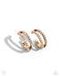 Paparazzi ♥ Monochromatic Mystique - Gold ♥ Post Earrings