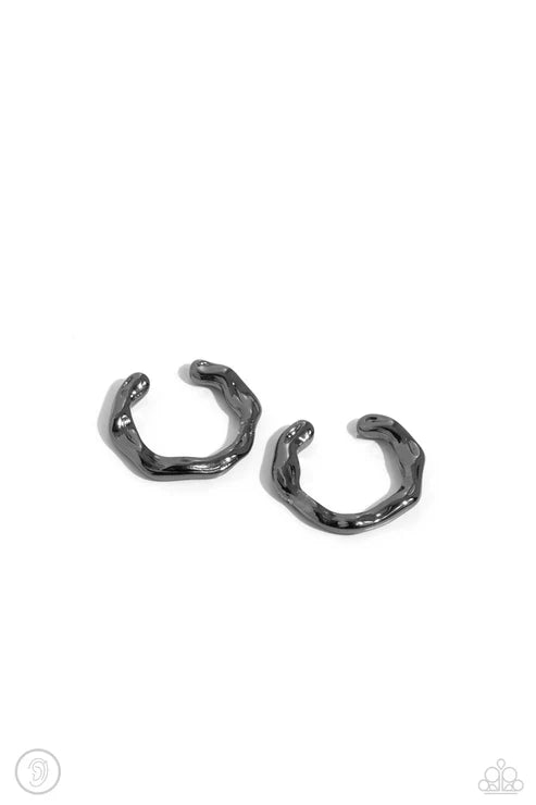 Paparazzi ♥ Enigmatic Echo - Black ♥ Post Earrings
