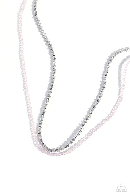 Paparazzi ♥ White-Collar Week - Pink ♥ Necklace