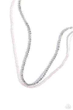 Paparazzi ♥ White-Collar Week - Pink ♥ Necklace
