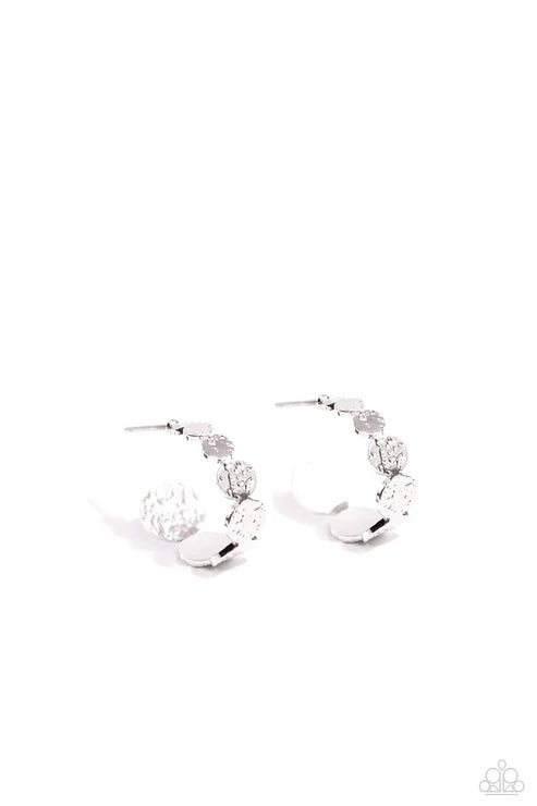 Paparazzi ♥ Textured Tease - Silver ♥ Earrings