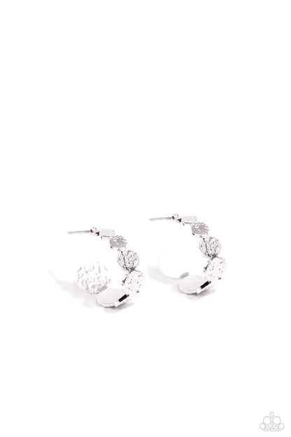 Paparazzi ♥ Textured Tease - Silver ♥ Earrings