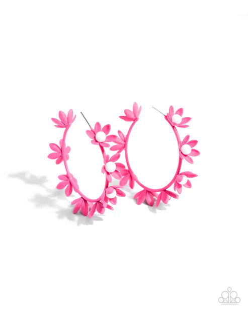Paparazzi ♥ Flower Vine - Pink ♥ Earrings