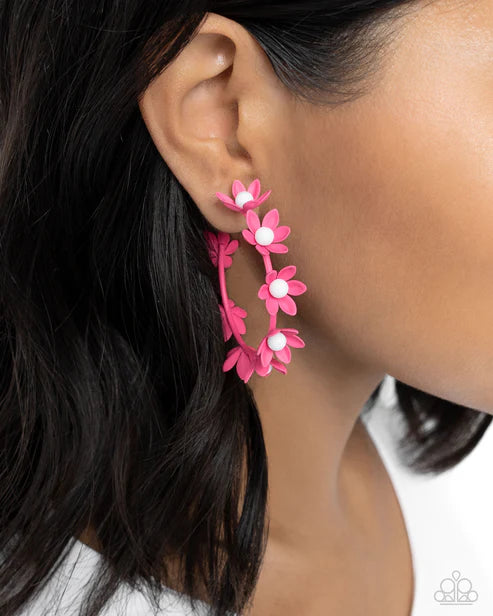 Paparazzi ♥ Flower Vine - Pink ♥ Earrings