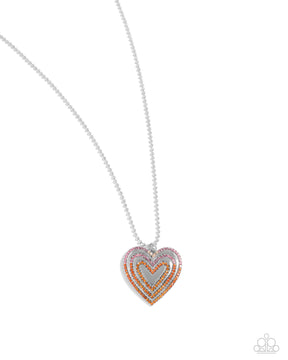 Paparazzi ♥ Hallucinatory Hearts - Orange ♥ Necklace