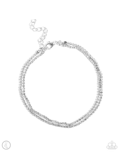 Paparazzi ♥ Dainty Declaration - White ♥ Anklet
