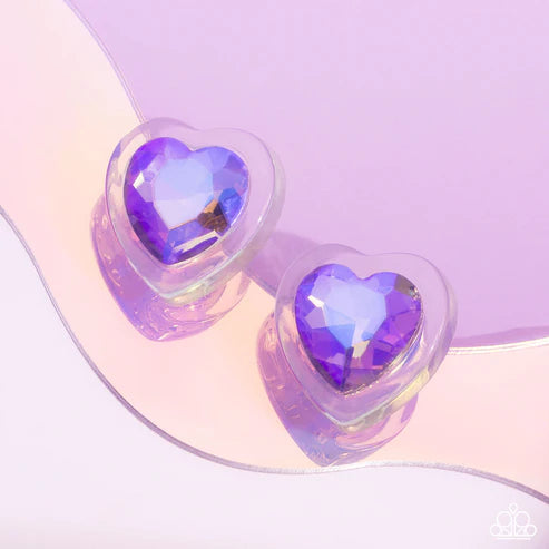 Paparazzi ♥ Heart-Pounding Haute - Purple ♥ Post Earrings