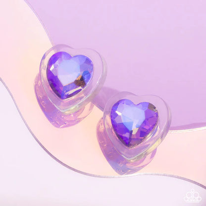 Paparazzi ♥ Heart-Pounding Haute - Purple ♥ Post Earrings