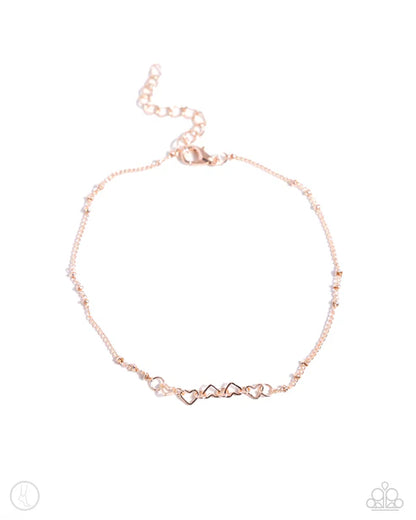 Paparazzi ♥ Satellite Shimmer - Rose Gold ♥ Anklet