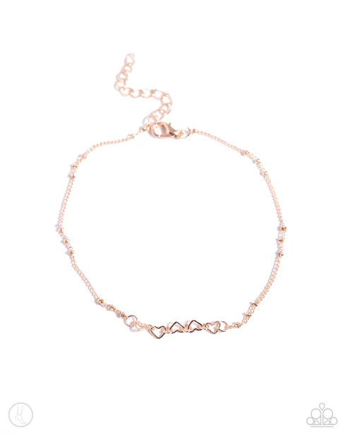 Paparazzi ♥ Satellite Shimmer - Rose Gold ♥ Anklet