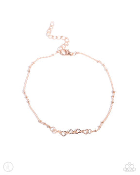 Paparazzi ♥ Satellite Shimmer - Rose Gold ♥ Anklet