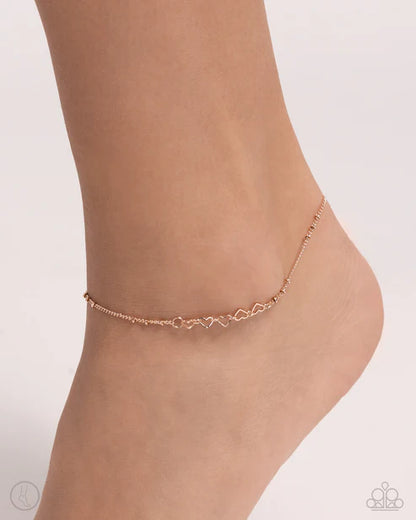 Paparazzi ♥ Satellite Shimmer - Rose Gold ♥ Anklet
