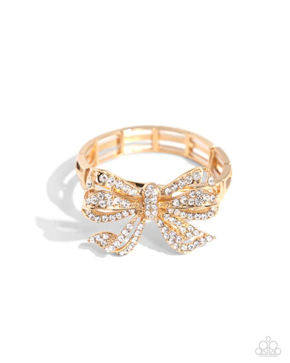 Paparazzi ♥ Its All A-BOW-t Me - Gold ♥ Bracelet