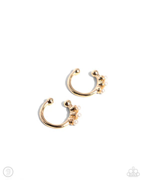Paparazzi ♥ Ballerina Backdrop - Gold ♥ Post Earrings