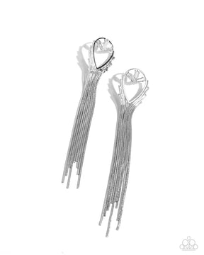 Paparazzi ♥ Elongated Effervescence - White ♥ Post Earrings